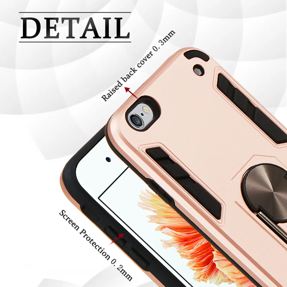 Автомобильный кольцевой держатель PC + TPU протектор для iPhone 6S Аксессуары телефонов