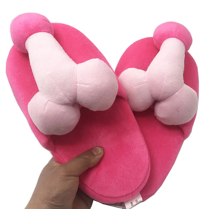 Новые Домашние тапочки унисекс с пенисом женские домашние забавные для груди