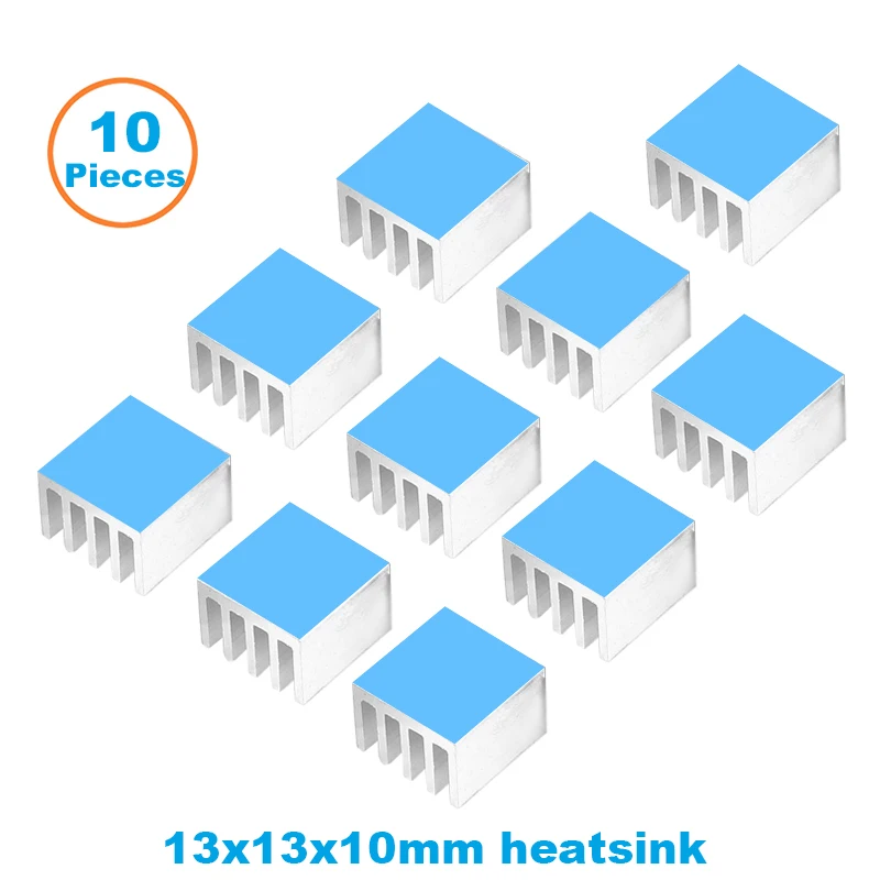 En-Labs10pcs алюминиевый электронный чип радиатор опционально 3M8810 термальная Двухсторонняя клейкая лента, 10X10,13X13,14X6,14X14