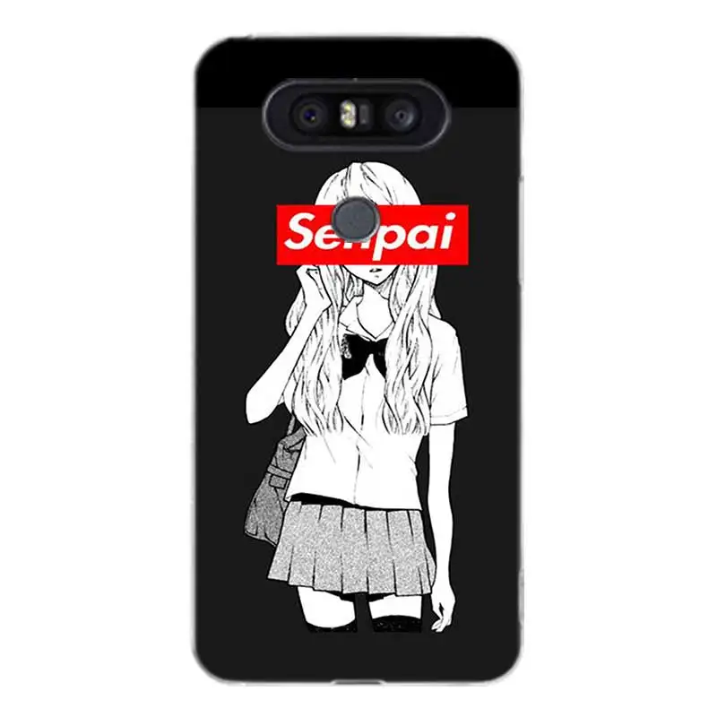 Sugoi семпай аниме Waifu чехол с крышкой и узором мягкий резиновый для LG Q8 Q7 Q6 G6 G7 G5 G4 V40