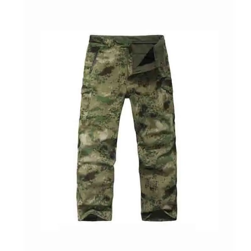 Green Camouflage Софтшелл из кожи акулы TAD куртка или брюки, военные тактические комплекты, уличные костюмы, водонепроницаемая ветрозащитная камуфляжная одежда для охоты - Цвет: Green Camouflage
