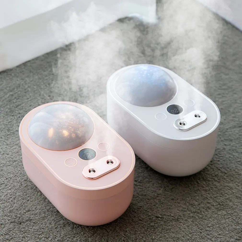 

A-69 1000ml Projection Dual Humidifier Rotation Mist Aroma Diffuser 360 Night Light Rechargeable Two Sprayer Humidifiers