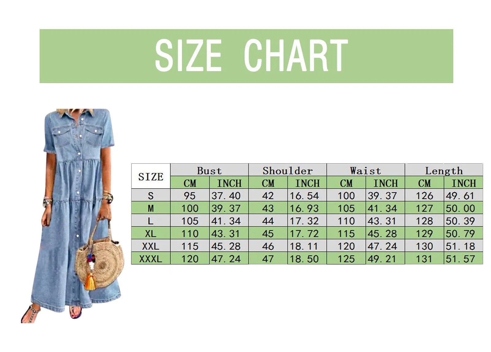 

Plus Size Women Summer Denim Dress Retro Women Short Sleeve Turn Down Collar Pockets Button Long Loose Denim Dress #t3g