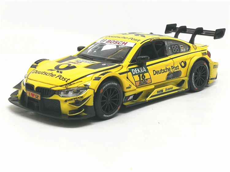 Литая под давлением Модель автомобиля игрушки 1:32 M4 DTM гоночная команда живопись оттягивающая копия со звуком светильник для детей игрушки подарки