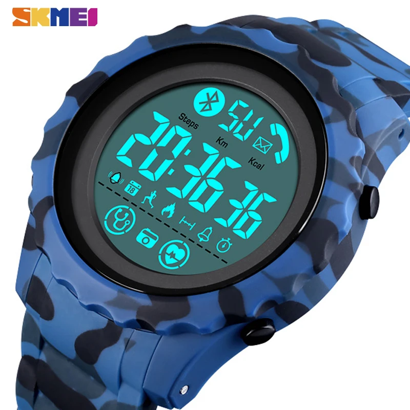 

SKMEI Bluetooth Watch Sport Mens Watch APP Call Reminder Wrist Smart Watch Heart Rate Watches Men Luminous Reloj Inteligente