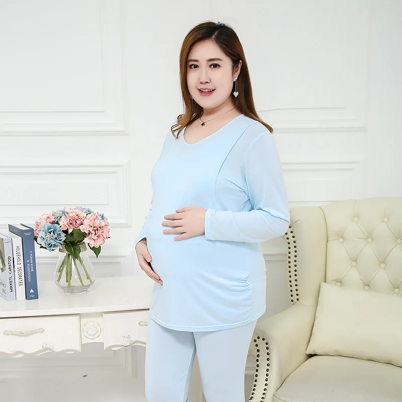Летняя тонкая Модальная Пижама для беременных женщин комплект мам Одежда
