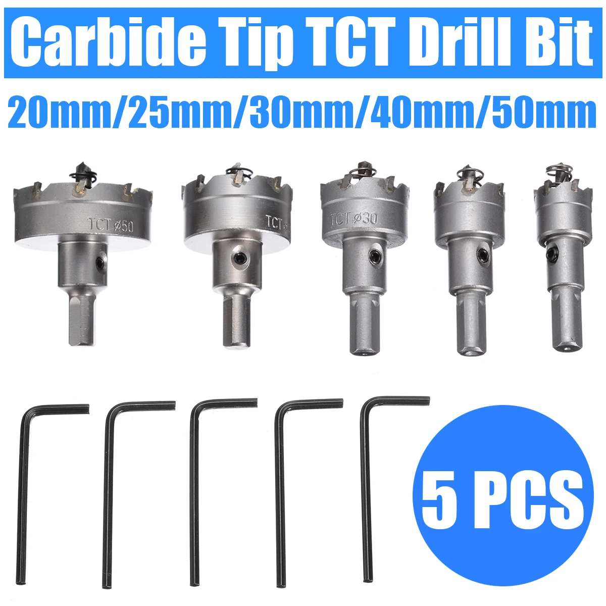 Набор отверстий из быстрорежущей стали 5 шт. Твердосплавные наконечники для