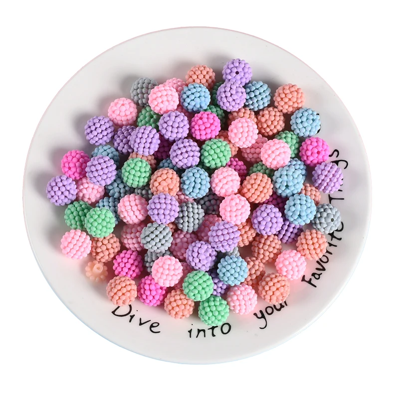 

14mm 20pcs Colorful Bayberry Beads Round Acrylic Spaced Loose Beads Fit Europe Beads Jewelry Making DIY Accessories