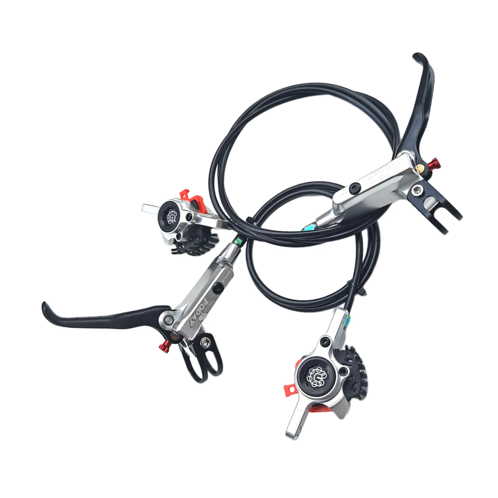 

Deluxe Mountain Bike Hydraulic Disc Brake Bicycle Calipers Kit Refit Parts Silver