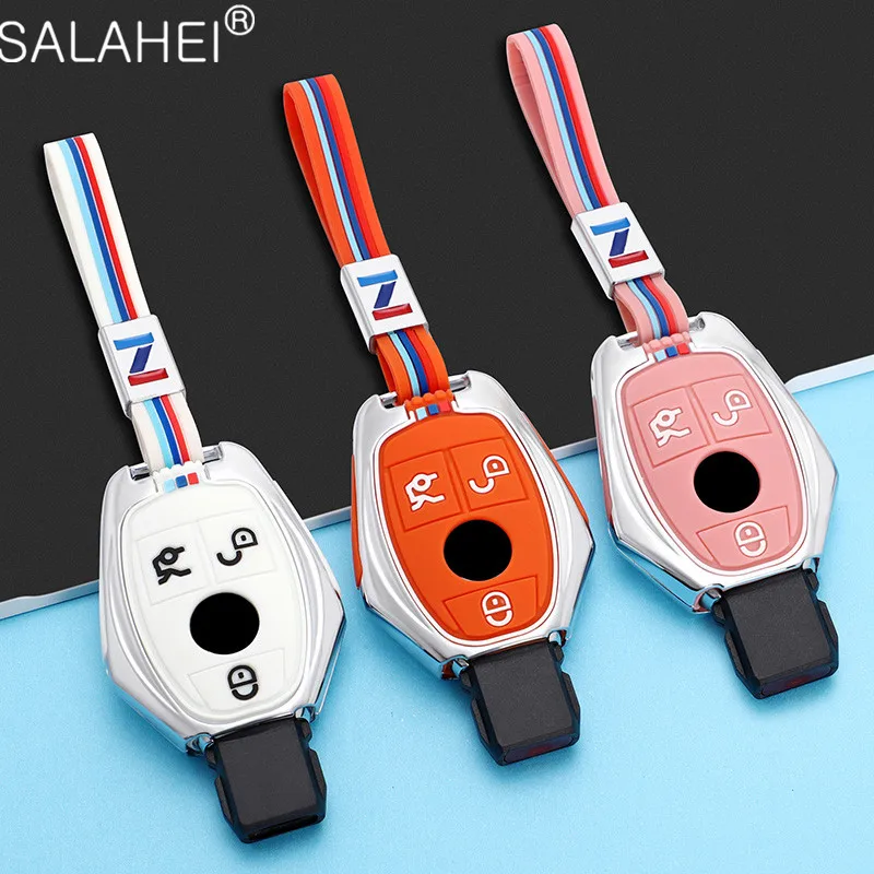 

Zinc Alloy Silicone Car key Case Cover Decoration For Mercedes Benz A B C E GL S GLA GLK CLS Class W204 W205 W212 W463 W176