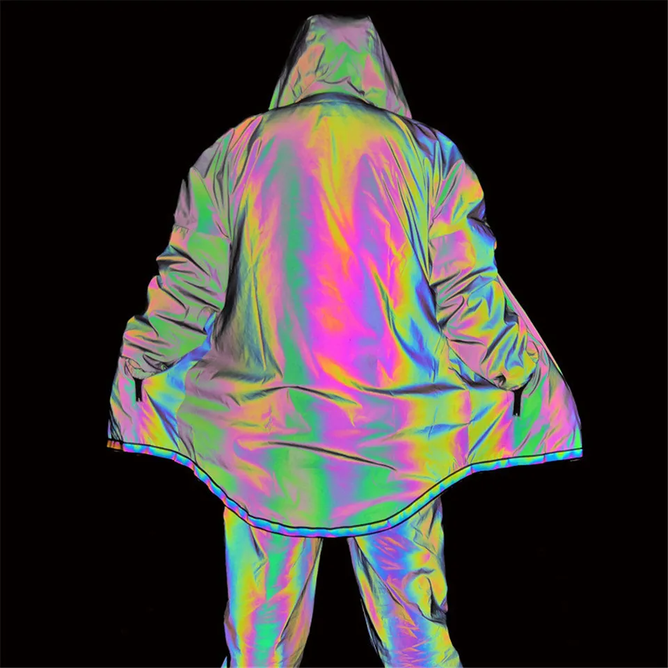 RUELK, новинка, светоотражающая Мужская спортивная одежда, осенняя, ночная, для пробежек, привлекательный спортивный костюм для мужчин, уличная одежда, 2 предмета, костюм, мужская одежда