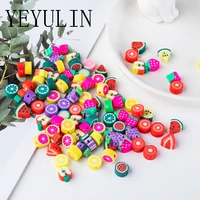 yeyulin 50pcs polymer clay beads animal fruit mixed color beads for diy bracelet necklace jewelry accessories