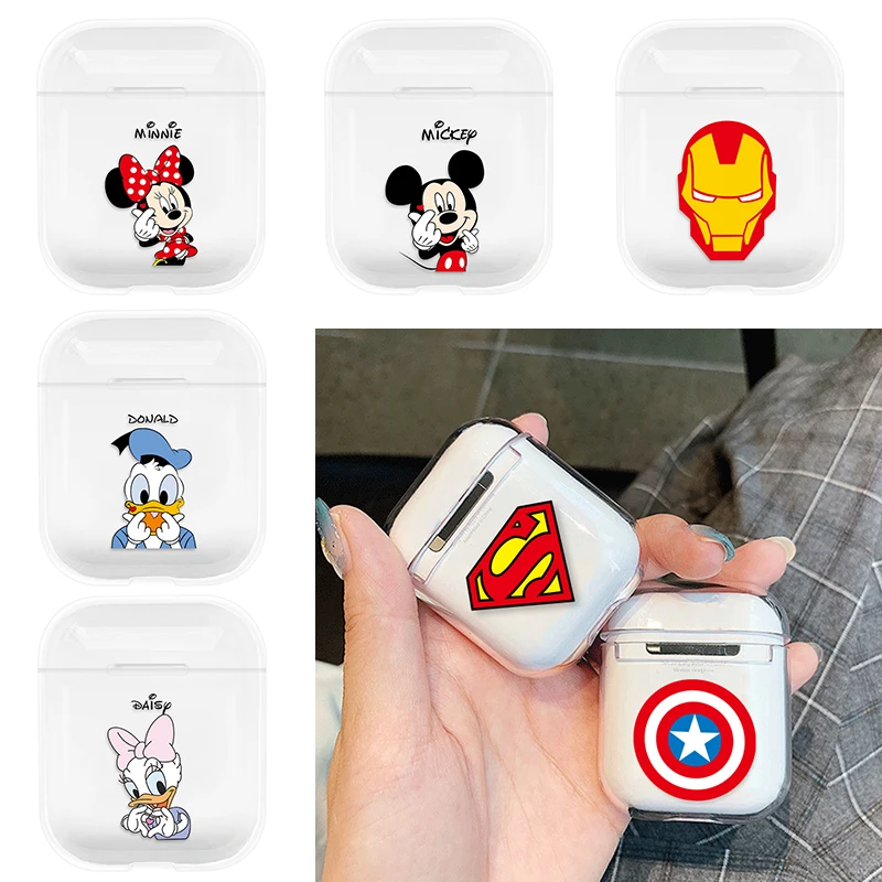 Чехол для Apple airpods, чехол, мультяшный Марвел, Мстители, беспроводной, Bluetooth, чехол для наушников Airpods, жесткий защитный чехол