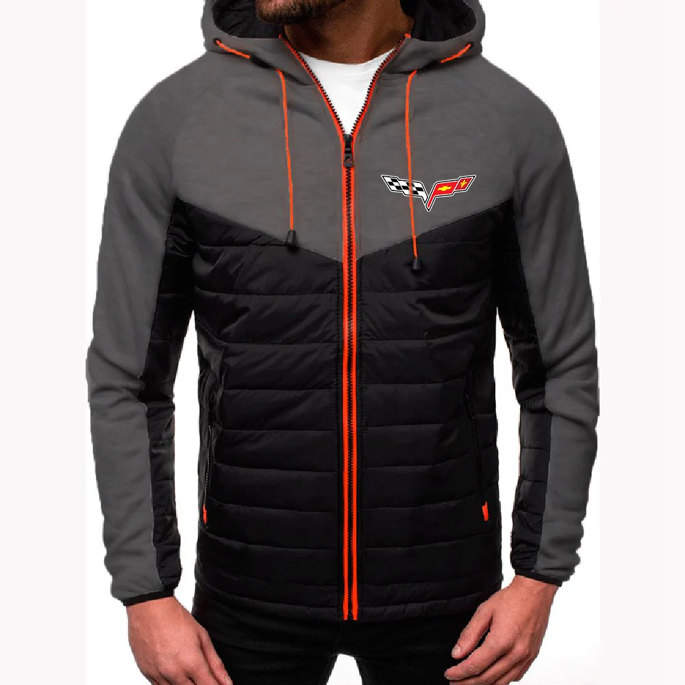 

Hoodies Corvette Logo Hip Hop Fashion Leisure 2021 Padded jacket Motorsport Print Unisex Coats Male Sports Zipper Tops