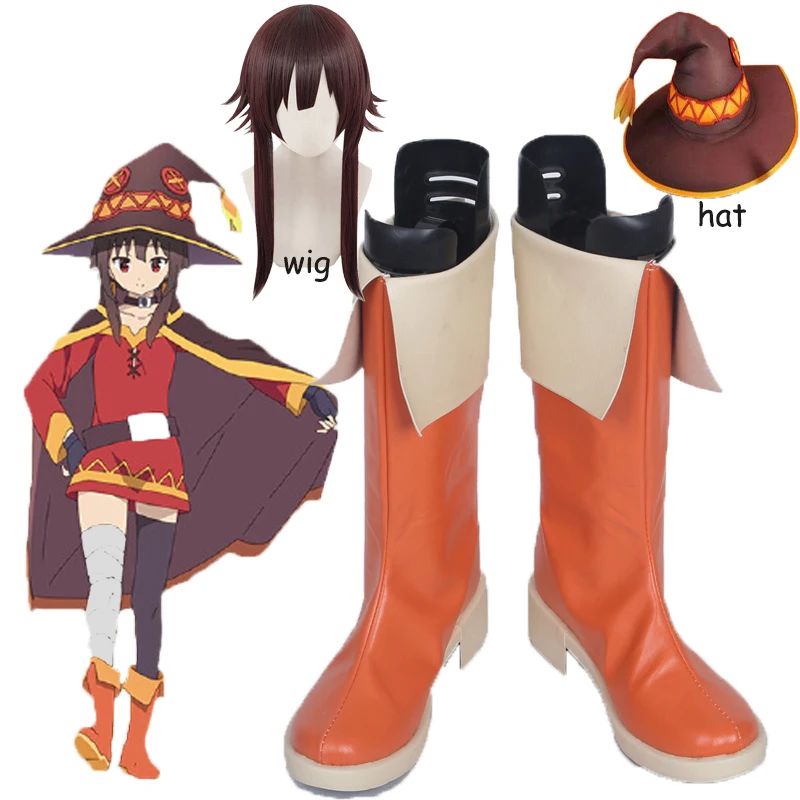 

KonoSuba God's Blessing on This Wonderful World Megumin Cosplay Shoes Anime Cosplay Boots Zipper-up Girls Halloween Party Shoes