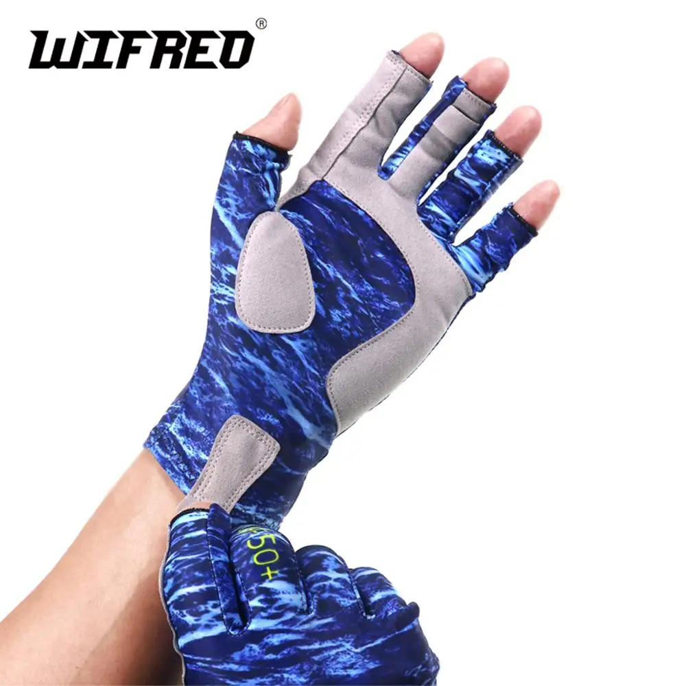 

Wifreo Sport Fishing Gloves UPF50+ UV Protection Breathable Gloves Sun Protecting 5 Finger Cut Gloves for Outdoor Hiking Cycing