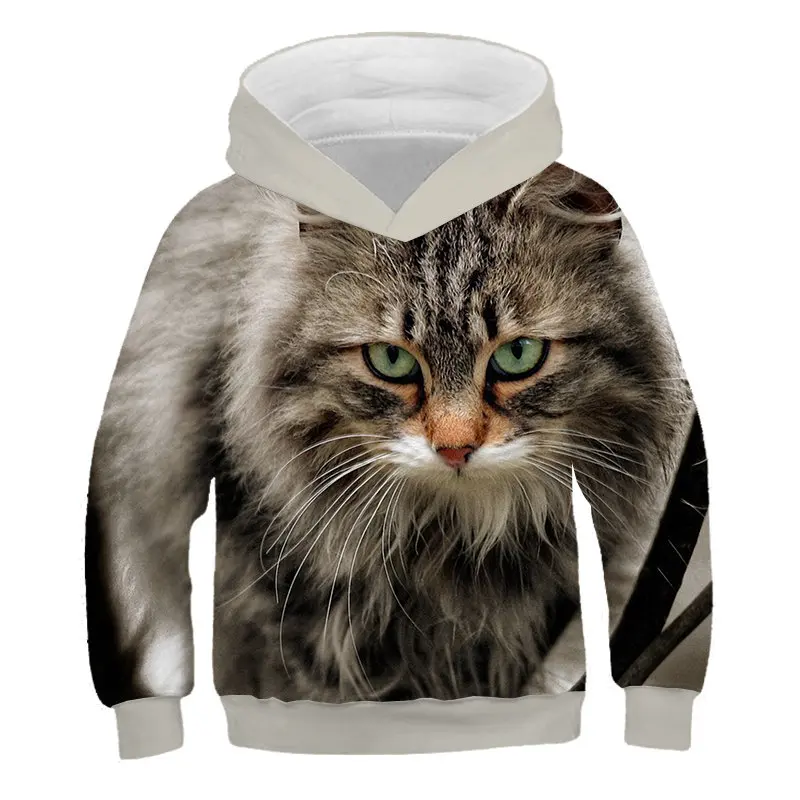 New Anime children Cute Cat 3D Print Hoodie Boys girls Cartoon Sweatshirt Harajuku streetwear Clothing Sweats Tops hoodies | Мужская