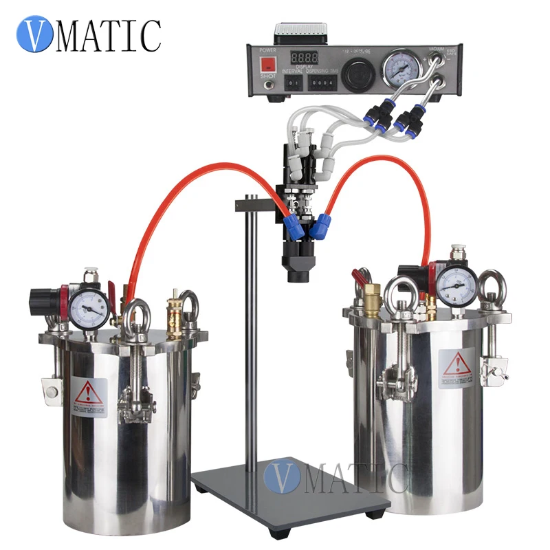 Free Shipping VMATIC Glue Dispenser AB Equipment Automatic Dispensing Machine With 2pcs 10L Pressuer Tank & Dual Valve | Обустройство