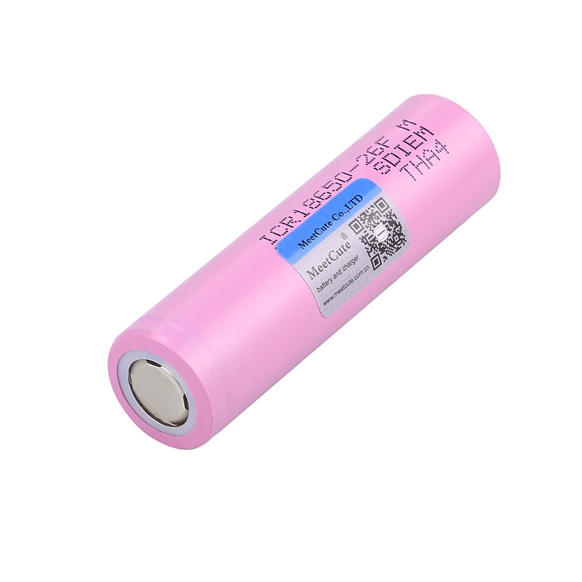 Meetcute 18650 18650 2600mAh литий-ионный ICR18650-26FM 3,7 V Перезаряжаемый 18650 аккумулятор для samsung 26F для фонарика