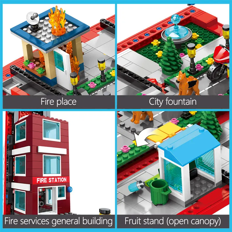 

1547pcs City Police Station Car Building Blocks for Fire Deform Truck Fireman Figures Bricks Toys for Children Gift