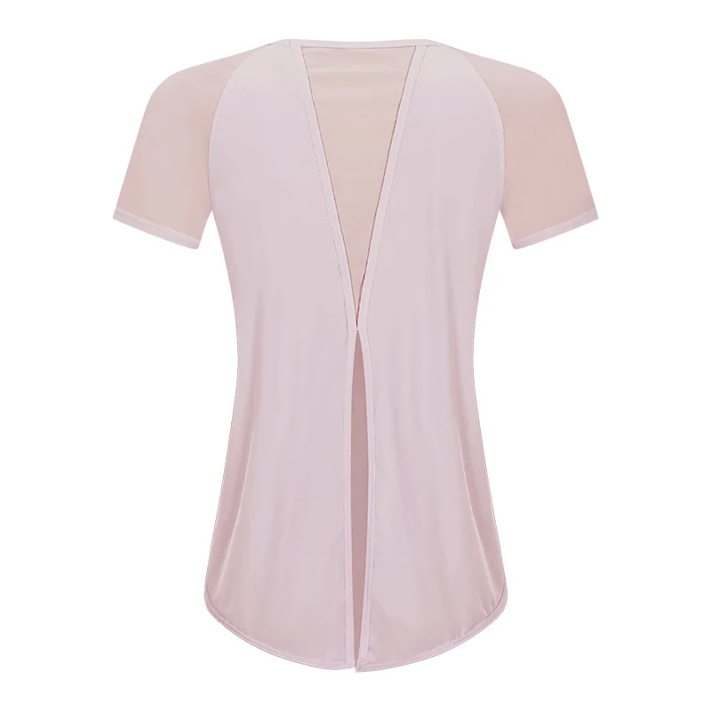 

Women Yoga Shirts Breathable Sport Tops Quick Dry Short Sleeve Vest Breathable Ladies Running Mesh Back Workout Clothes