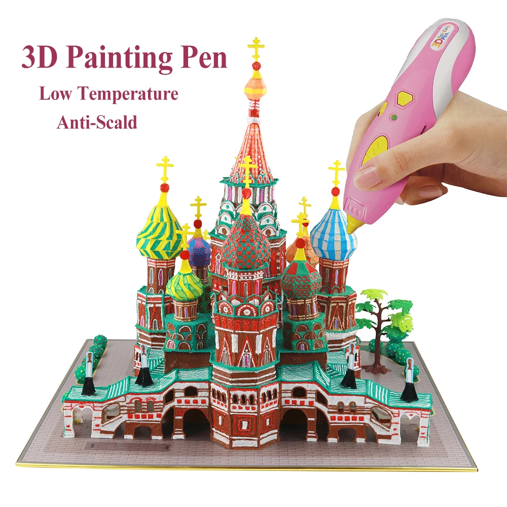 

Низкотемпературная 3d-ручка для печати, 3D-принтер для рисования, ручка для рисования «сделай сам» из PCL-волокна, антиожоговые Игрушки для дев...
