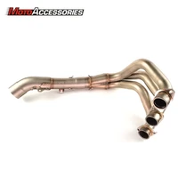 motorcycle exhaust middle pipe link pipe slip on section muffler for yamaha fz09 2014 2015