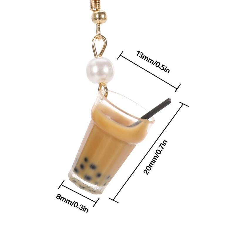 Новые креативные серьги в виде молочного чая с жемчужинами японском и корейском