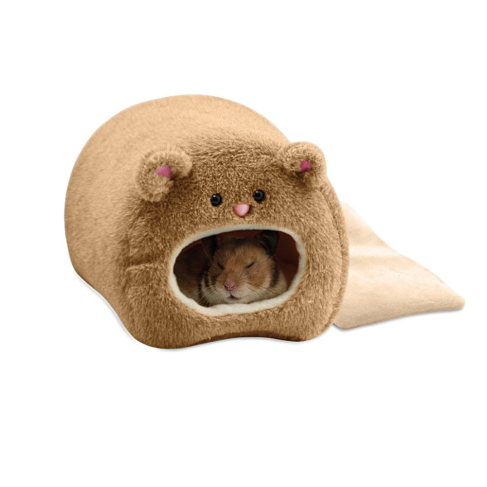 

Cute Bear Shape Hamster Kennel Warm Bed Squirrel Winter Hamster Cage House Toy Small Animal Hamster Nest Pet Supplies Accessory
