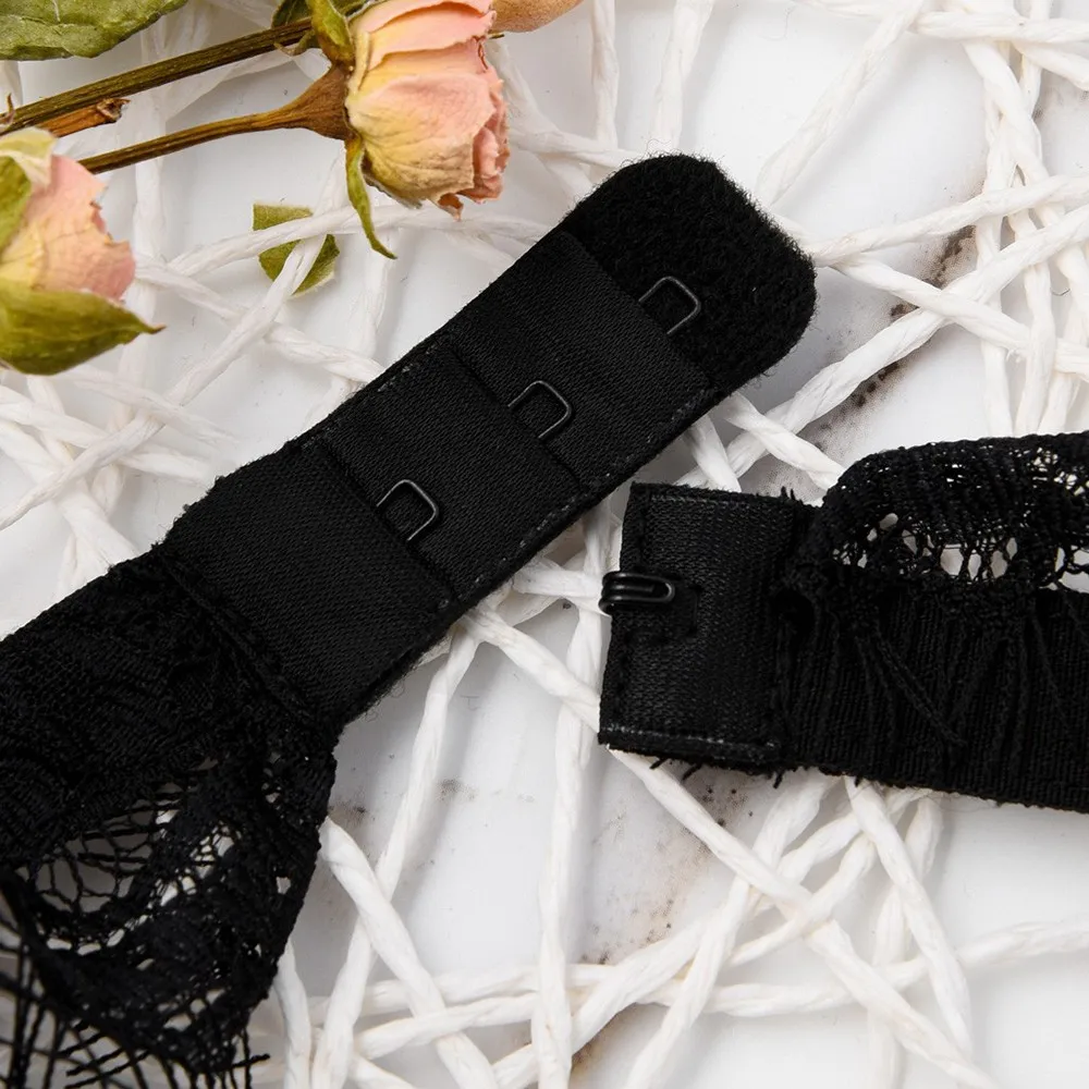 

S-3XL Transparent Lingerie Sexy Hot Erotic Bra + Thongs Garters Set For Women Lace Sleepwear Exotic Underwear Porno Lingerie