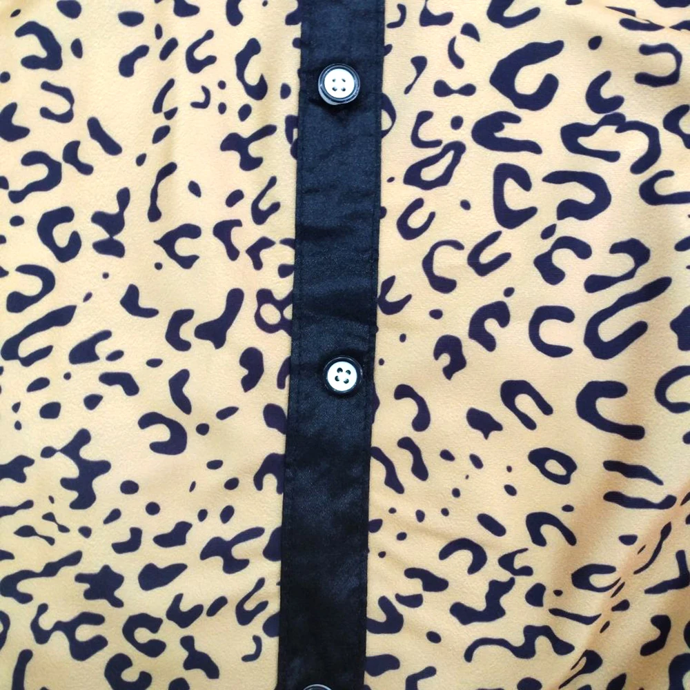 Модные африканские рукава летучая мышь леопардовая набивная ткань для платья размера плюс