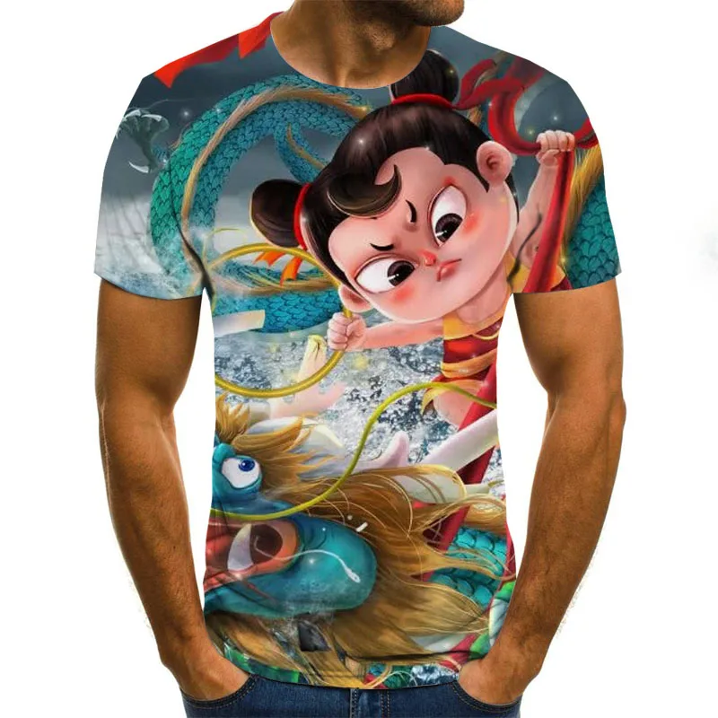 2019 Summer Mens T shirt which is noisy sea movie anime 3D printing Tshirts fashion youth short sleeved Shirt Men Women shirts|Мужские