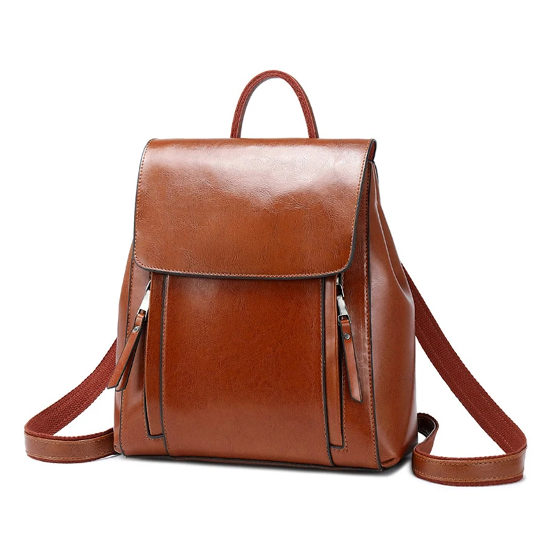 

Retro Backpack Women Genuine Leather School Bags for Teenage Girls Fashion Anti-theft Ladies Shoulder Bag Simple Travel Backpack
