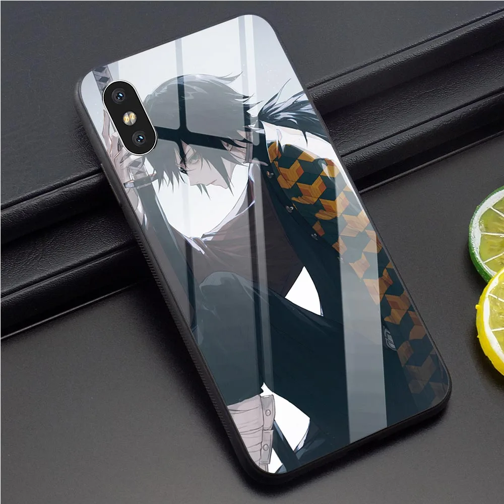 K3022908 Demon Slayer Tomioka Giyuu чехол из закаленного стекла для телефона для iPhone Xs Max чехол X 6 6S XR 8 Plus 7 5S 5 SE чехол s - Цвет: K3022908