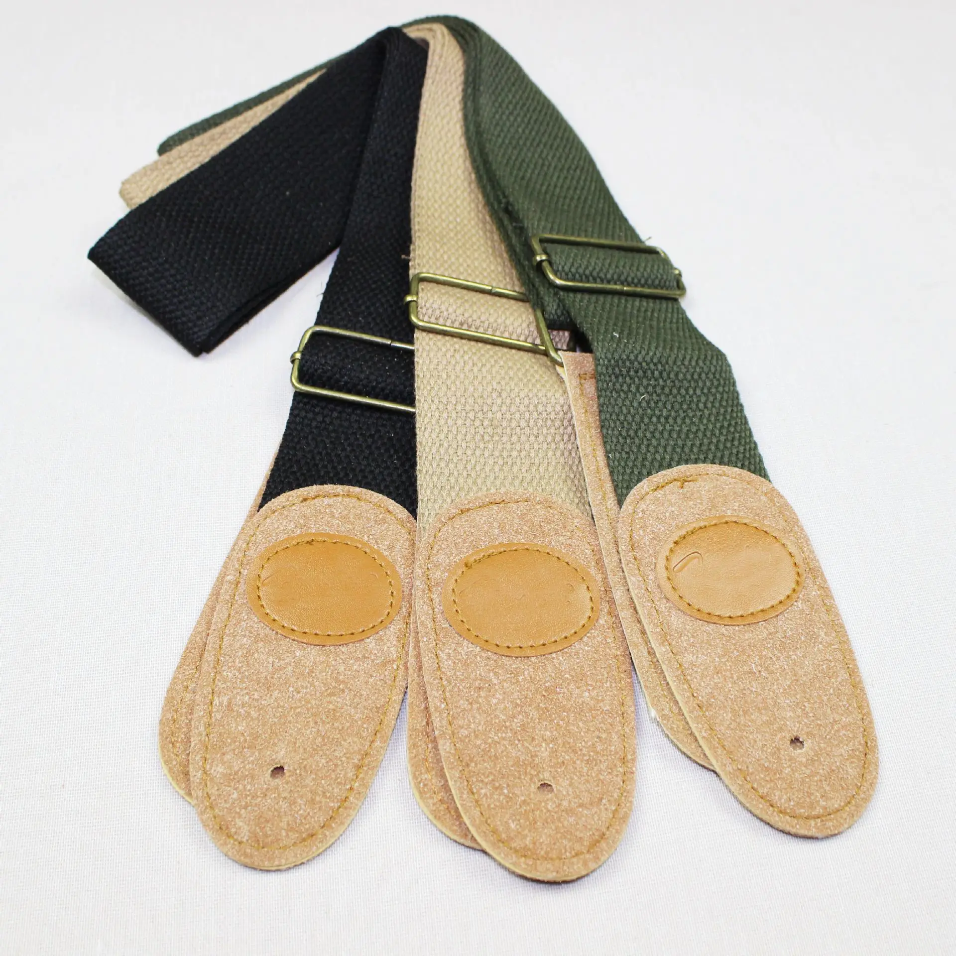 Акустический Электрический бас гитарный ремень с кожаными концами Ремни