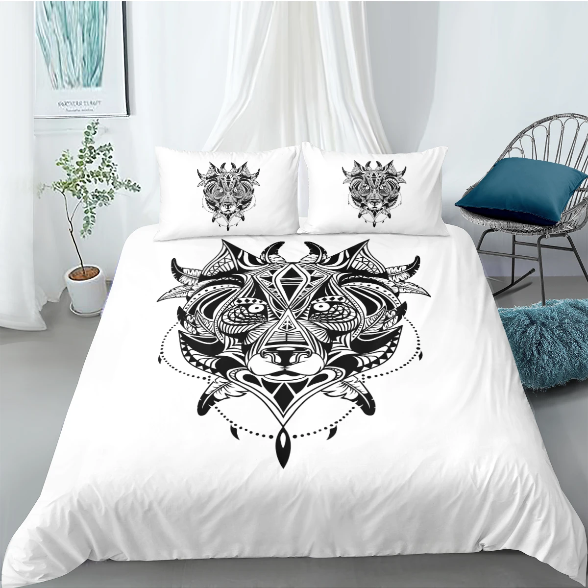 3D в богемном стиле черный постельное белье Комплекты постельного белья
