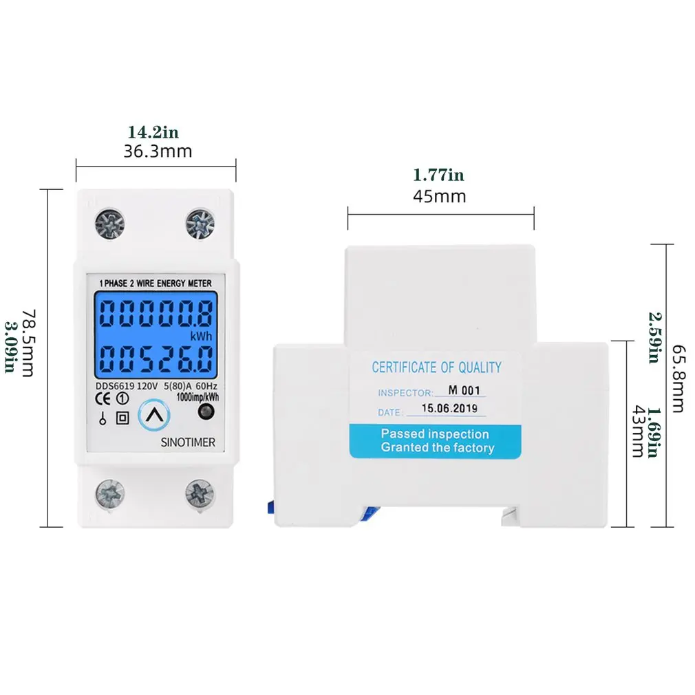 

Digital Din Rail Energy Meter Zero Kwh Energy Meter Voltage Current Power Consumption Meter Wattmeter 220v AC Electricity