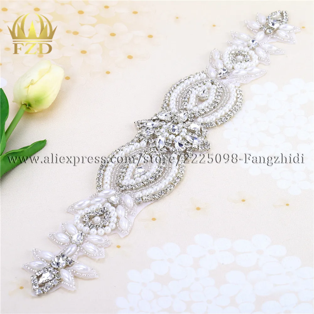 (1 шт.) аппликация ручной работы из бисера для пришивания с прозрачными блестящими