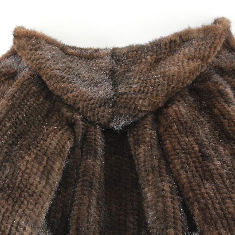 Женская зимняя шуба из натурального меха норки с капюшоном | одежда