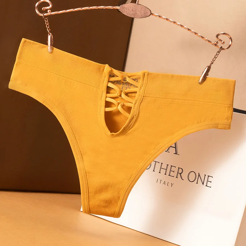 

Seamless Thong Sexy Women Panties Mid Waist Underwear Ladies Briefs Lingere Panty Underware Comfortable Womens Lingerie Thongs