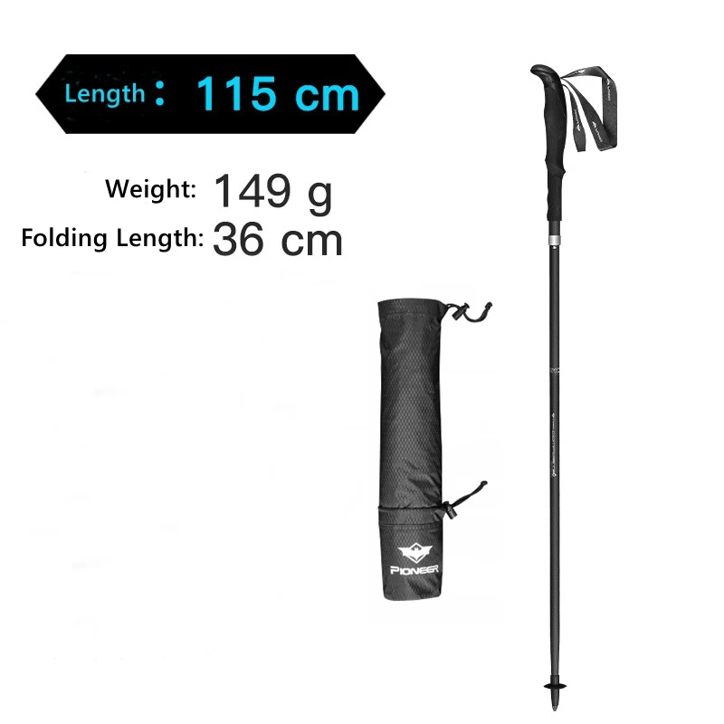 1 Pcs 115cm Pioneer 1 шт., 99% углеродное волокно, трость для прогулок, портативная, Ультралегкая, походная трость для активного отдыха, скалолазания, треккинга, Fengjingling6 - Цвет: 1 Pcs 115cm