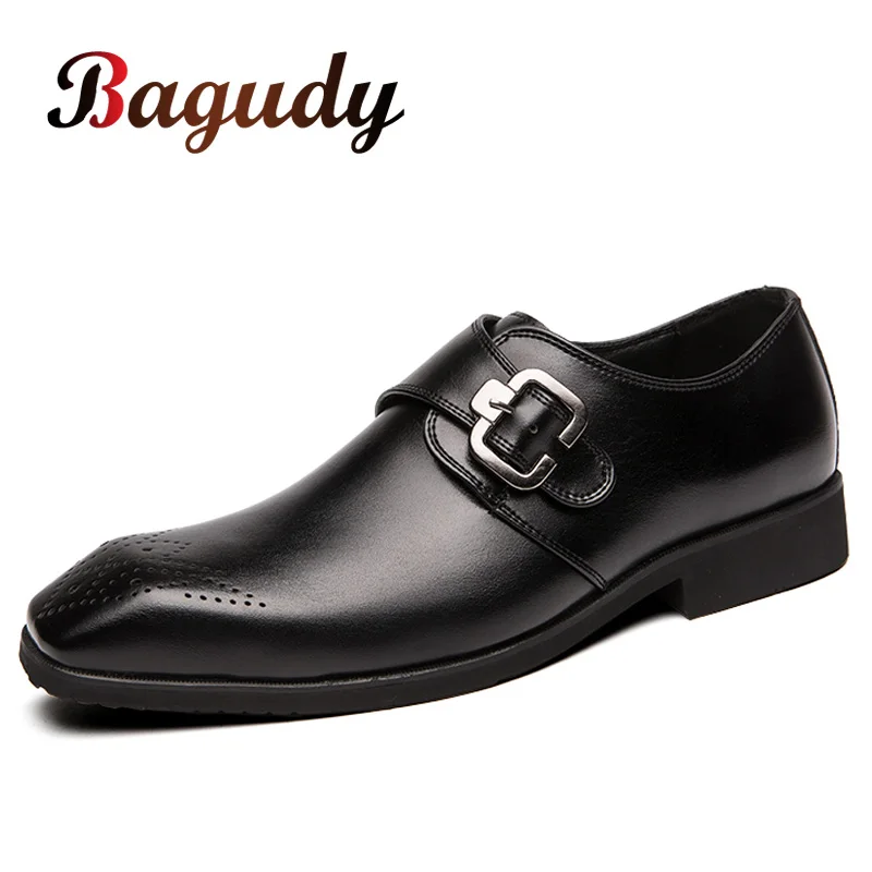 

Brand Classic Men's Square Toe Dress Shoes Black Leather Derby Shoes for Man Oxford Formal Shoes Fashion Business Shoes Men 48