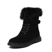 earth star 2021 winter new fashion snow mid boots side zipper heightened warm cotton boots big size 34 43 capatos de mujer