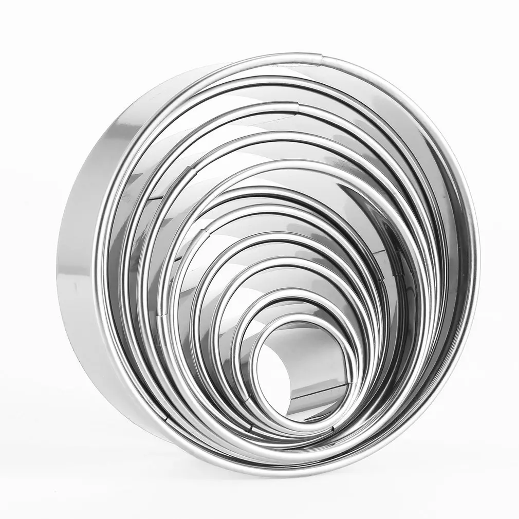 11 шт./компл. круглый Форма резка формы Нержавеющая сталь мусс для выпечки тортов