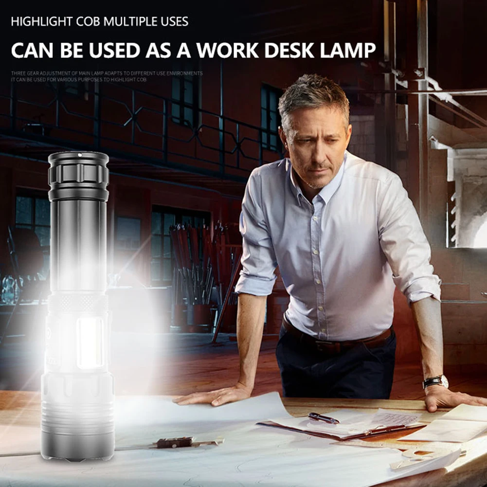 

Outdoor COB Torch USB Rechargeable Flash Light Waterproof Aluminium Alloy Outdoor Camping Pocket Portable Torch