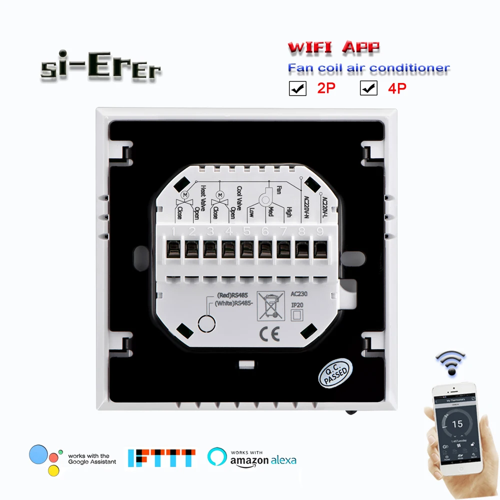 24 В переменного тока Wi Fi вентиляторная катушка комнатное освещение 4 трубы