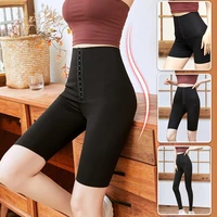 women high waist buckles pants workout fitness shaper leggings butt lifter sport gym pants elastic slim short leggings
