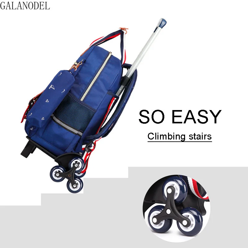 Дети колесных школьные сумки рюкзак для девочек и мальчиков чемодан на колесиках