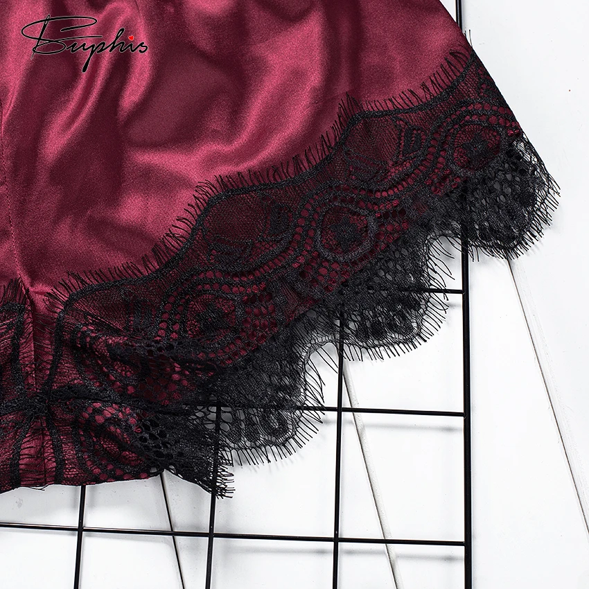 Suphis винтажный сексуальный сатиновый Топ без рукавов и кружевные шорты летние
