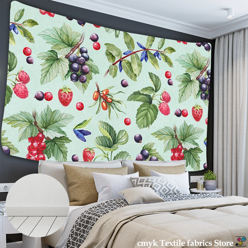 Настенная психоделическая скатерть с изображением фруктов перьев мандалы